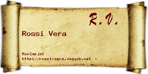 Rossi Vera névjegykártya